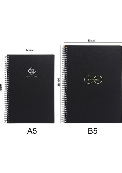A5 Kalınlaştırılmış Moriyan Kağıt Defter - Siyah (Yurt Dışından)