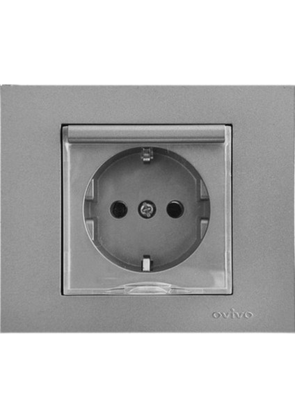 Grano Metallic Kapaklı Topraklı Priz Silver