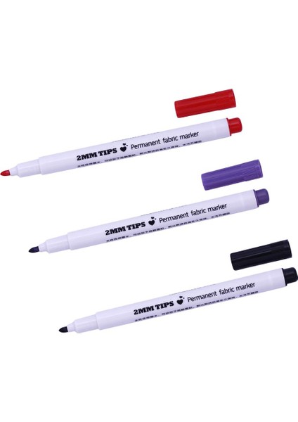 3pcs Dıy Etiketleme Giysileri Için Tekstil Kumaş Kalıcı Işaret Kalemleri Tişörtler (Yurt Dışından) fırsatları