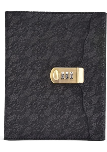 Kilitli Ofis Günlüğü Defter - Siyah (Yurt Dışından)