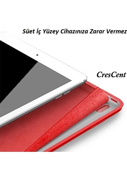 Apple iPad 8. Nesil 10.2 Inç (2020) Prime Smart Orj. Deri Case Tablet Kılıfı (A2270-A2428-A2429-A2430) Turkuaz