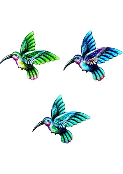 Bahçe Veranda Çit Süsleme Için 3x El Yapımı Sinek Kuşu Duvar Sanat Dekoru (Yurt Dışından)