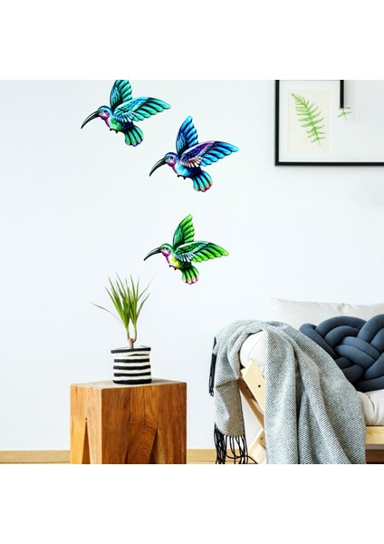 Bahçe Veranda Çit Süsleme Için 3x El Yapımı Sinek Kuşu Duvar Sanat Dekoru (Yurt Dışından) indirimleri