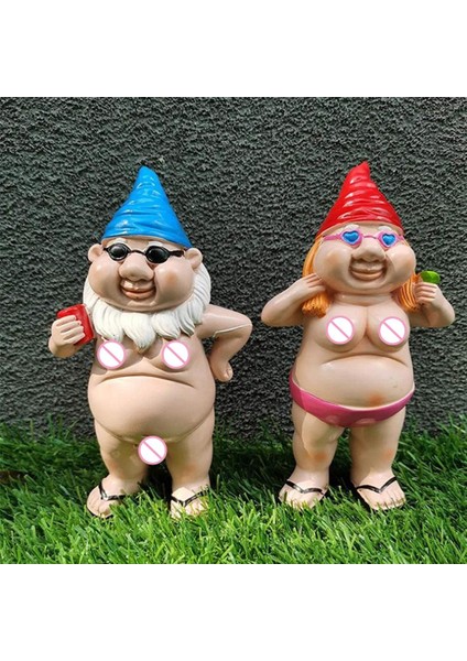 3x Bahçe Cücesi Heykel Çim Süs Gnomlar Figürin Komik Cüce Kırmızı (Yurt Dışından) fırsatları