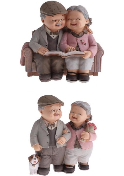 2 Adet Reçine Çiftler Bebek Figürü Minyatürler Bebek Bahçesi Dekorasyonu (Yurt Dışından)