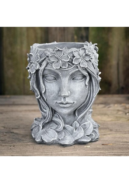 2x Reçine Yüz Sanat Heykel Baş Ekici Saksı Bahçe Iç Mekan Için El Yapımı (Yurt Dışından) fiyatları