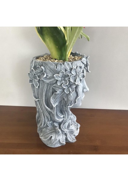 2x Reçine Yüz Sanat Heykel Baş Ekici Saksı Bahçe Iç Mekan Için El Yapımı (Yurt Dışından) indirimleri