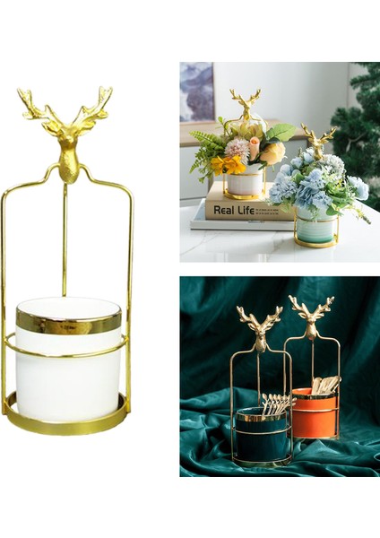 2'lü Nordic Geyik Kafa Demir Çiçek Bitki Saksı Retro (Yurt Dışından) fırsatları