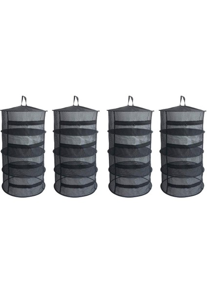 4 Adet Asılı Kuru Raf 4 Katmanlı Hidroponik Büyümek Çadır Bitkileri Tomurcuk Bitki Kurutma Ağ (Yurt Dışından)