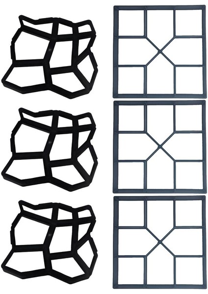 6x Bahçe Yolu Kaldırım Kaleli Kalıp Diy Beton Geçit Yolu Maker Kalıp (Yurt Dışından)