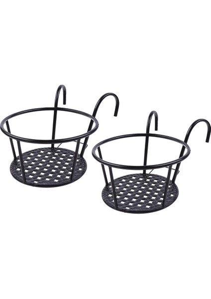 Bahçe Için 2x Saksı Çiçek Asılı Sepet Ekici Rafı Kurulumu Kolay (Yurt Dışından)