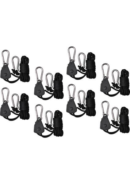 8'lü Siyah 150LBS 2m Cırcır Halat Bahçe Malzemeleri Hidroponik/grow Çadırı Için (Yurt Dışından)