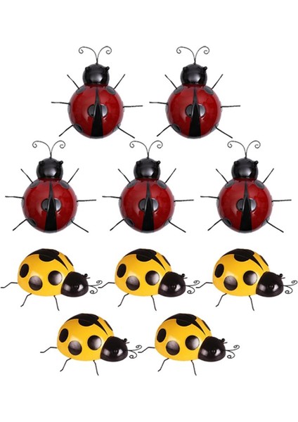 10 Adet Güzel Demir Ladybird Lady Bug Açık Bahçe Dekor Anaokulu Dekor (Yurt Dışından)