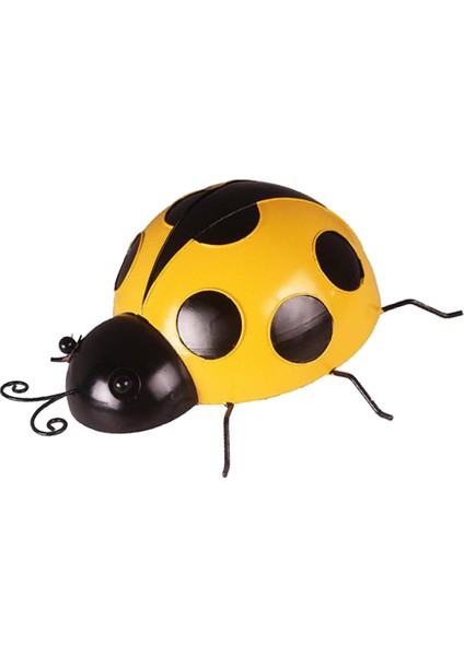 6x Sevimli Demir Ladybird Duvar Asma Lady Bug Açık Bahçe Dekoru Sarı (Yurt Dışından)