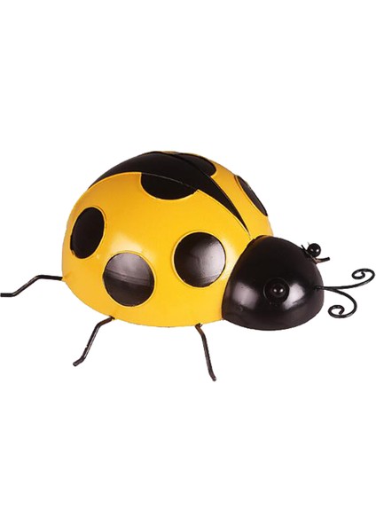 6x Sevimli Demir Ladybird Duvar Asma Lady Bug Açık Bahçe Dekoru Sarı (Yurt Dışından)