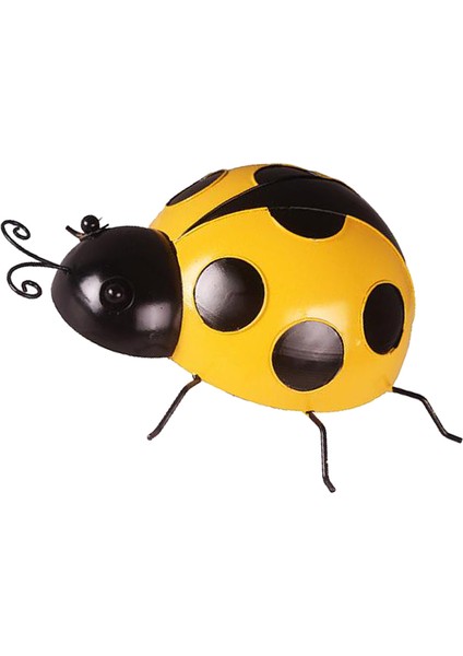 6x Sevimli Demir Ladybird Duvar Asma Lady Bug Açık Bahçe Dekoru Sarı (Yurt Dışından)