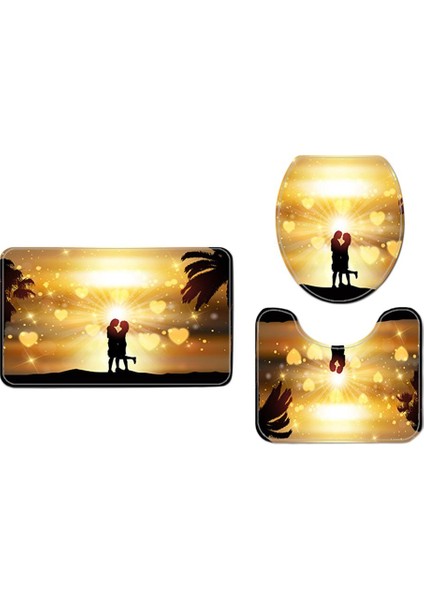 4 Paketi, Su Geçirmez Duş Perdesi Astar Banyo Halı Seti Tuvalet Kapağı Kapağı(Yurt Dışından) modelleri