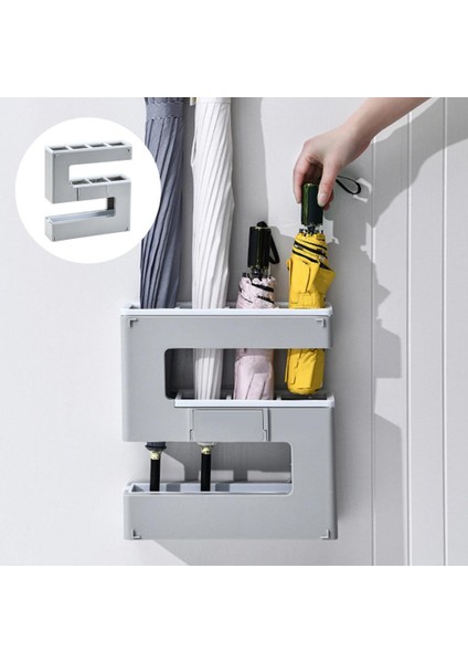 Giriş Gri Için Şemsiye Raf Çok Fonksiyonlu Şemsiye Raf Damla Tepsisi(Yurt Dışından)