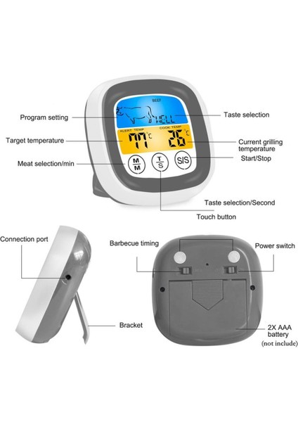 Dijital Barbekü Pişirme Gıda Termometresi (Yurt Dışından)