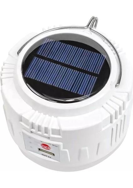 Şarjlı Solar LED Işıldak – Kamp Feneri Güneş Enerji Paneli + USB Şarjlı – Beyaz Güçlü Işık 30 W