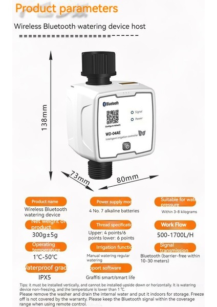 Bluetooth Zamanlayıcı Waterer Akıllı Otomatik Cep Telefonu Uzaktan Kumandası(Yurt Dışından)