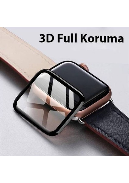 Apple Watch 7 45MM Full Kaplama Ekran Koruyucu, Kavisli, Su Geçirmez, Parmak Izi Bırakmaz