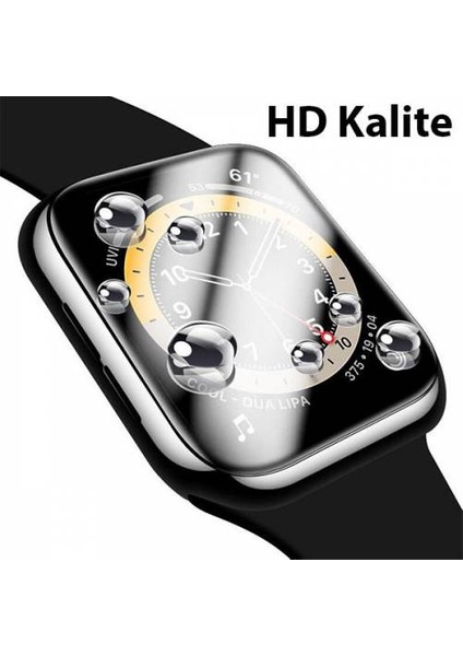 Apple Watch 7 45MM Full Kaplama Ekran Koruyucu, Kavisli, Su Geçirmez, Parmak Izi Bırakmaz