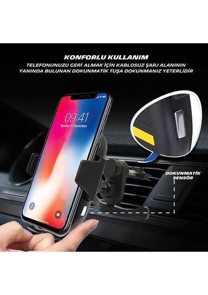 MC33368 Wireless Telefon Şarj Cihazı ve Dokunmatik Akıllı Telefon Tutucu