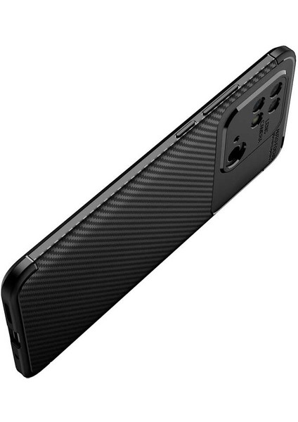 Xiaomi Redmi 10c Kılıf Rugged Armor Karbon Desenli Lüx Negro Silikon Arka Kapak Siyah