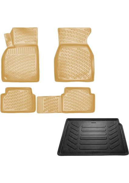 Megane 2 Hb Bej 3D Havuzlu Paspas+Bagaj Havuzu 2004-2010 Arası Rizline Marka