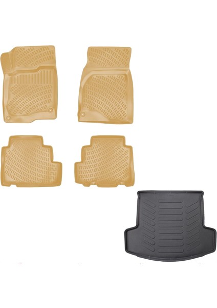 Captiva Bej 3D Havuzlu Paspas + Bagaj Havuzu 2007-2014 Arası Rizline Marka
