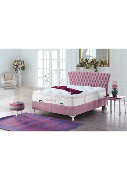 Rose Garden Dinamik Yay Sistemli Yumuşak Yatak+Baza+Başlık Seti