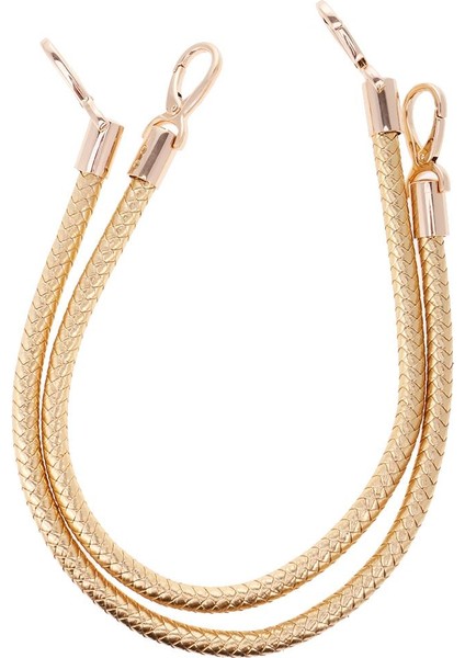 2 Adet Altın Omuz Çantası Değiştirmeler Kolu Örgülü Halat Çanta Kayışı Dıy Altın (Yurt Dışından)