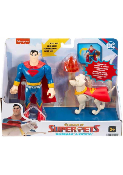 Fisher Price Imaginext Dc League Of Super Pets Kahramanlar ve Hayvanlar HGL01 - Superma ve Krypto