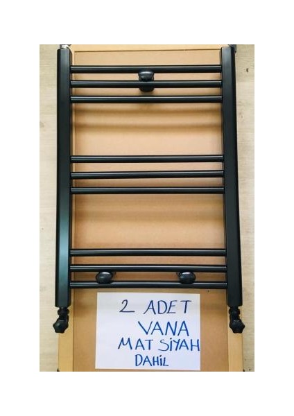 300X1000 Siyah 12 Borulu Havlupan + 2 Adetradyatör Vanası Siyah