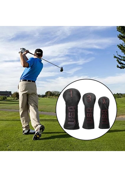 Pu Club Headcover 1 3 x Su Geçirmez Koruyucu Polar Astar Golf Baş Kapağı Kırmızı (Yurt Dışından) indirimleri