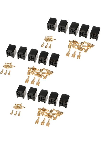 15X 12V 4 Pimli 80AMP Otomotiv Röle Soket Tutucu Montaj Taban Terminalleri (Yurt Dışından)