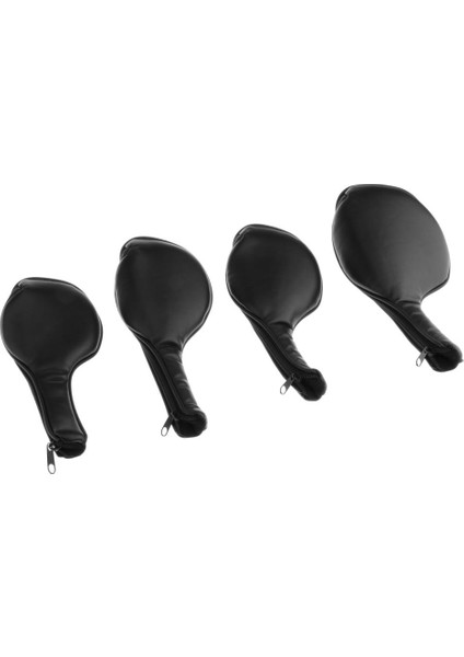 4pcs Siyah Fermuar Pu Deri Deluxe Golf Demir Kafa Kapakları Çoğu Ütü