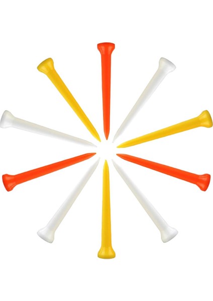 Golf Tees 10 Bir Sette (69MM Beden) Golf Çivileri Çeşitli Golf Kulüplerine Uygun