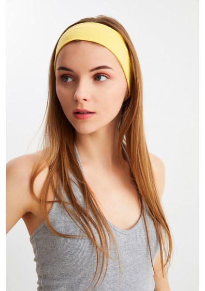 Sarı Kadın Pamuklu Penye, Kaymaz, Terletmez, Ultra Hafif, Spor Saç Bandı Bandana modelleri