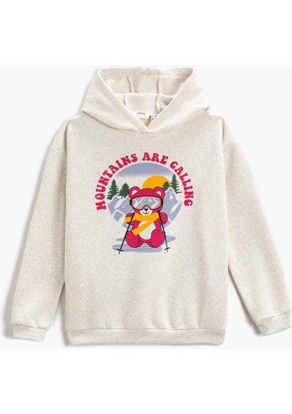 Baskılı Kapüşonlu Sweatshirt