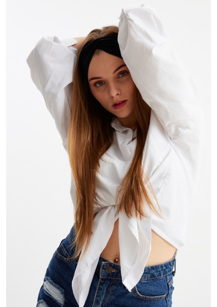 Siyah Kadın Çapraz Bağlamalı Pamuklu Penye, Kaymaz, Yumuşak, Esnek, Saç Bandı Bandana fırsatları