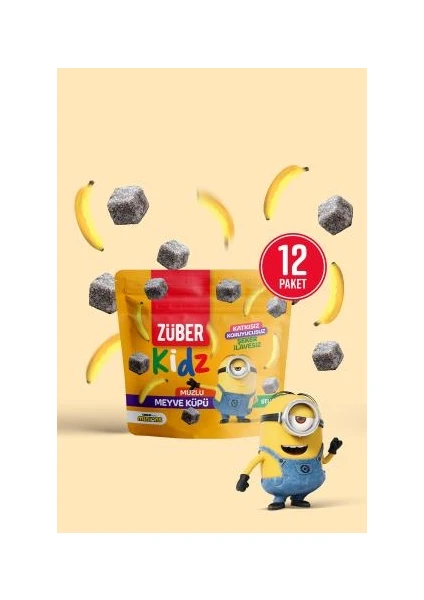 Kidz Meyve Küpü Muzlu - 12 Adet x 49GR