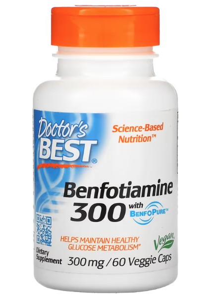 Benfotiamine With Benfopure 300 Mg 60 Veggie Caps