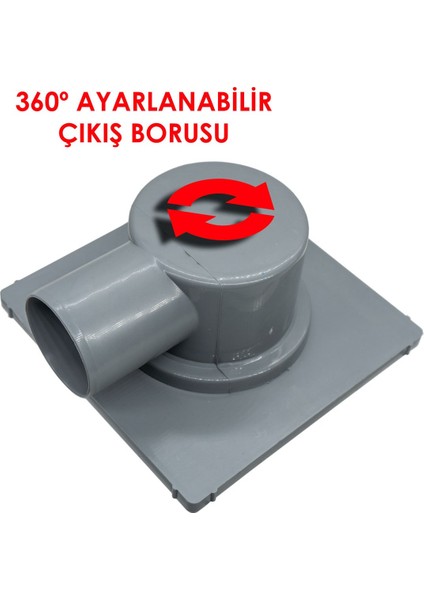 Teknik 15 x 15 cm Yandan 70 mm Çıkışlı Koku Önleyicili Yer Süzgeci (MTS-515)