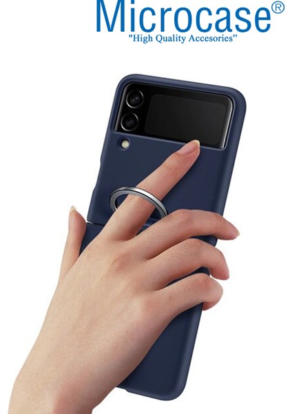 Samsung Z Flip 3 Parmak Tutuculu Plastik Kılıf - AL3006 Su Yeşili