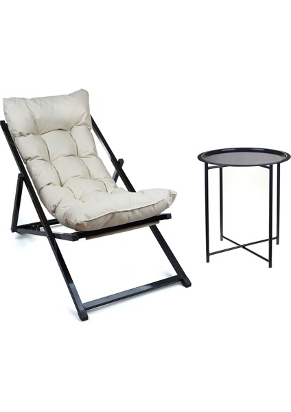 Minderli Yora Şezlong Seti Şezlong + Sehpa