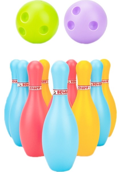 3 Set 12 cm. Çocuk Plastik Bowling Oyuncak Seti - Çok Renkli (Yurt Dışından)