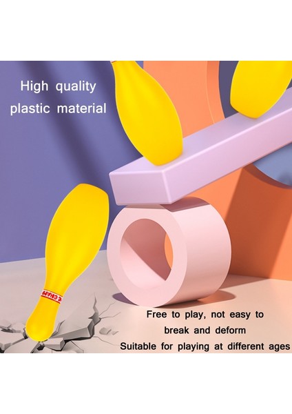 3 Set 12 cm. Çocuk Plastik Bowling Oyuncak Seti - Çok Renkli (Yurt Dışından)