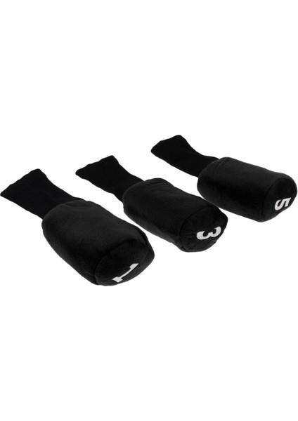 3x Dayanıklı Golf Kafa Kapağı Headcover Sleeve 33 cm. Aksesuarlar Siyah (Yurt Dışından)